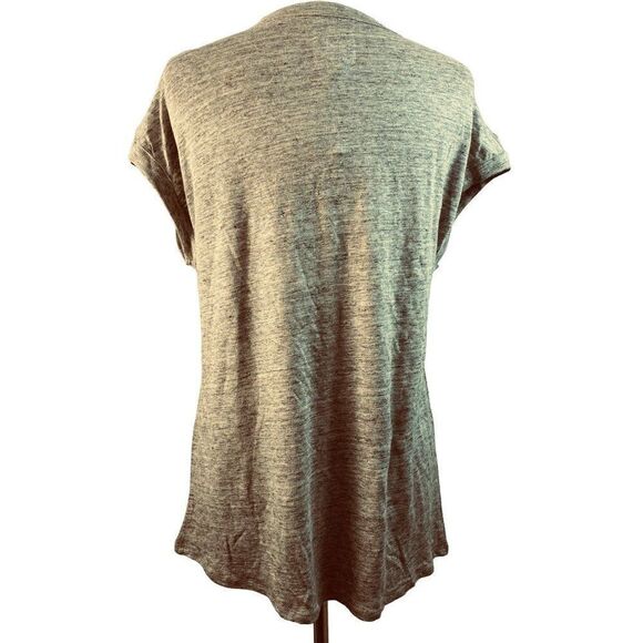 Chaser Laced Shoulders Slubbed Pull-Over Tee Top Sz M Breast Pocket Gray NEW - Picture 4 of 5
